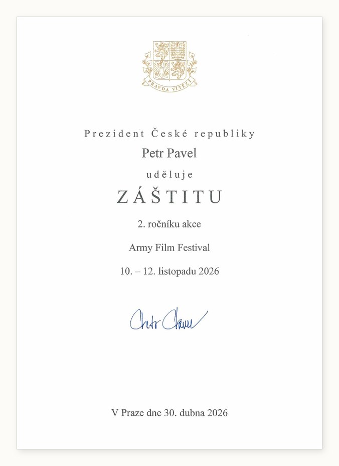 Patronage of the President of the Czech Republic Petr Pavel over the 2nd Army Film Festival
